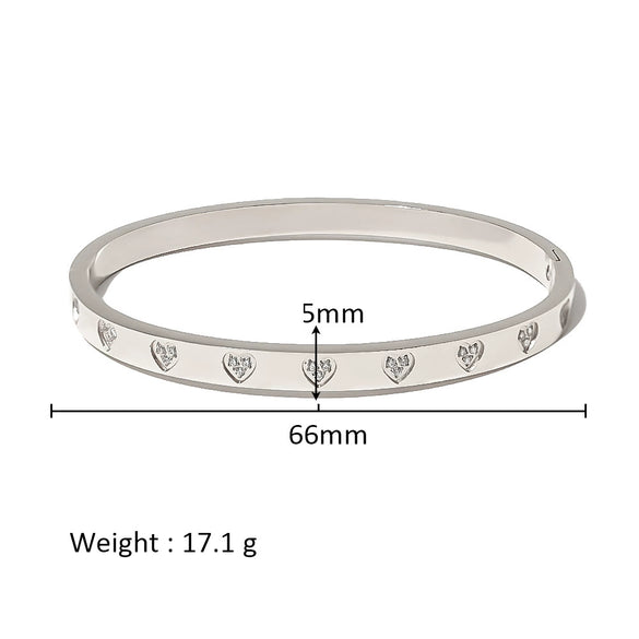 Wholesale Stainless Steel Geometric Star Flower Zircon Ladies Buckle Bracelet With 18K Plating