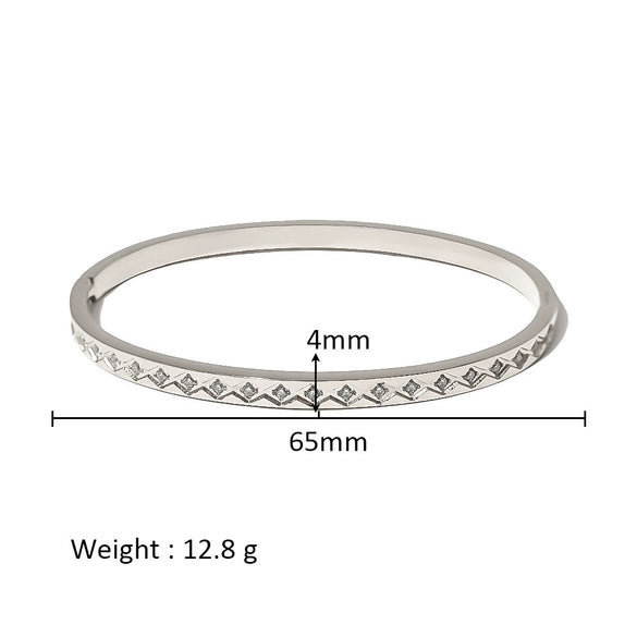 Wholesale Stainless Steel Geometric Star Flower Zircon Ladies Buckle Bracelet With 18K Plating