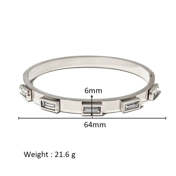 Wholesale Stainless Steel Geometric Star Flower Zircon Ladies Buckle Bracelet With 18K Plating