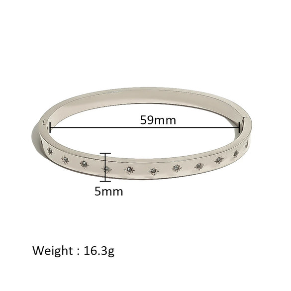 Wholesale Stainless Steel Geometric Star Flower Zircon Ladies Buckle Bracelet With 18K Plating