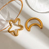 Wholesale Stainless Steel Geometric Star Moon Earrings With Electroplating Light Luxury And Original Design For Women