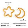 Wholesale Stainless Steel Geometric Star Moon Earrings With Electroplating Light Luxury And Original Design For Women