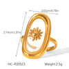 Wholesale Stainless Steel Geometric Star Pattern Glue Process Open Ring Jewelry For Women