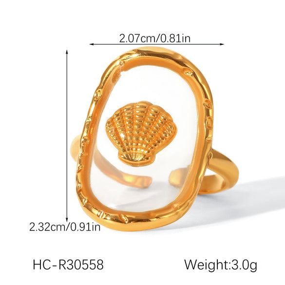 Wholesale Stainless Steel Geometric Star Pattern Glue Process Open Ring Jewelry For Women