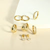 Wholesale Stainless Steel Geometric Star Shape Open Earrings Real Gold Electroplated For Women
