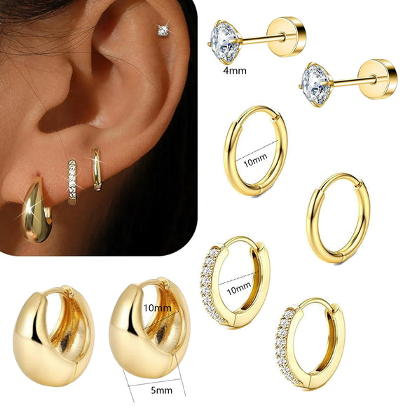 Wholesale Stainless Steel Geometric Star Shape Open Earrings Real Gold Electroplated For Women