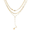 Wholesale Stainless Steel Geometric Star Threelayer Stacked Yshaped Chain Necklace With Vacuum Real Gold Plating In Pvd Furnace For Women