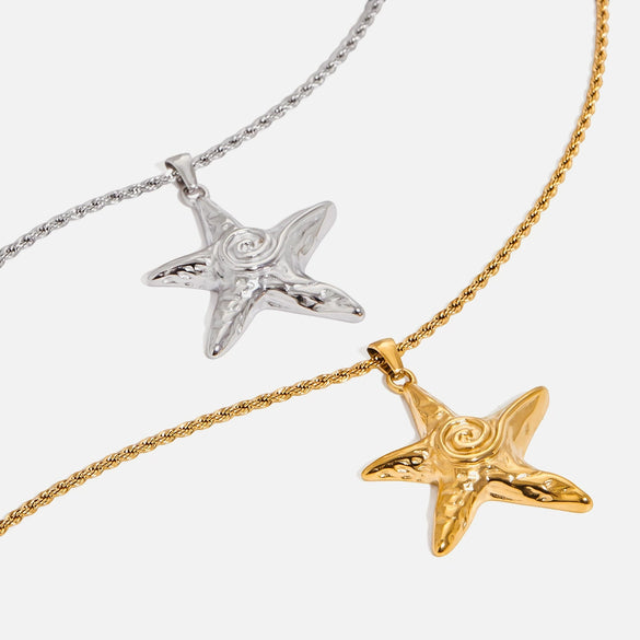 Wholesale Stainless Steel Geometric Star Twist Necklace For Women