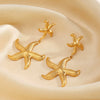 Wholesale Stainless Steel Geometric Starfish Earrings Electroplated For Women