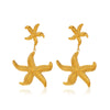 Wholesale Stainless Steel Geometric Starfish Earrings Electroplated For Women