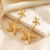 Wholesale Stainless Steel Geometric Starfish Earrings Electroplated For Women