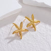 Wholesale Stainless Steel Geometric Starfish Earrings With Electroplating Fashion Ins Niche Style For Women