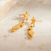 Wholesale Stainless Steel Geometric Starfish Electroplated Earrings For Women