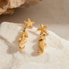 Wholesale Stainless Steel Geometric Starfish Electroplated Earrings For Women