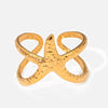 Wholesale Stainless Steel Geometric Starfish Opening Ring Electroplated Jewelry Accessories For Women
