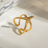 Wholesale Stainless Steel Geometric Starfish Opening Ring Electroplated Jewelry Accessories For Women