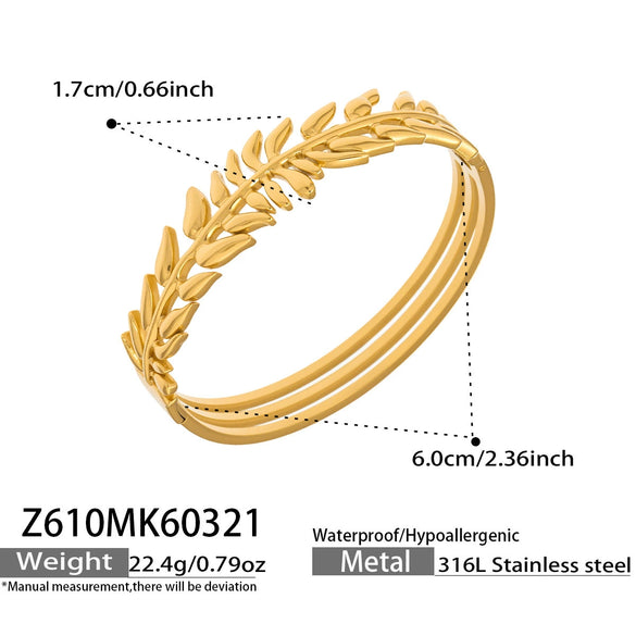 Wholesale Stainless Steel Geometric Starry Design Branchshaped Electroplated 18K Gold Clasp Bracelet Accessories