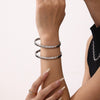 Wholesale 316L Stainless Steel Geometric Stitching Buckle Bracelet 18K Gold Plated