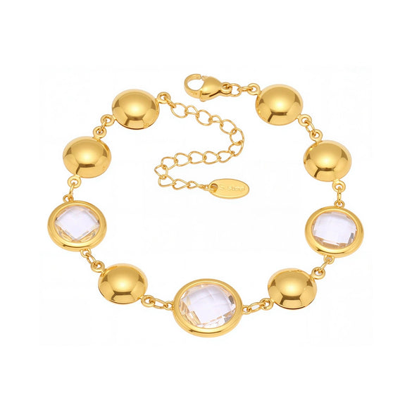 Wholesale Stainless Steel Geometric Stitching Electroplated Women's Jewelry Bracelet