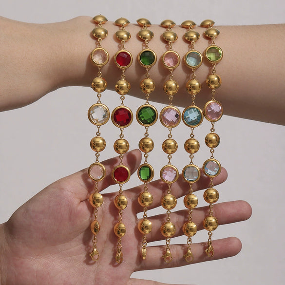 Wholesale Stainless Steel Geometric Stitching Electroplated Women's Jewelry Bracelet