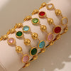 Wholesale Stainless Steel Geometric Stitching Electroplated Women's Jewelry Bracelet