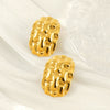 Wholesale 316L Stainless Steel Geometric Striped Spiral Earrings With Electroplating