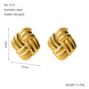 Wholesale 316L Stainless Steel Geometric Striped Spiral Earrings With Electroplating