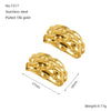 Wholesale 316L Stainless Steel Geometric Striped Spiral Earrings With Electroplating