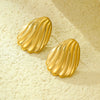 Wholesale Stainless Steel Geometric Stripes Line Thread Earrings Retro Style For Women With Electroplating
