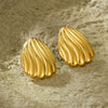 Wholesale Stainless Steel Geometric Stripes Line Thread Earrings Retro Style For Women With Electroplating