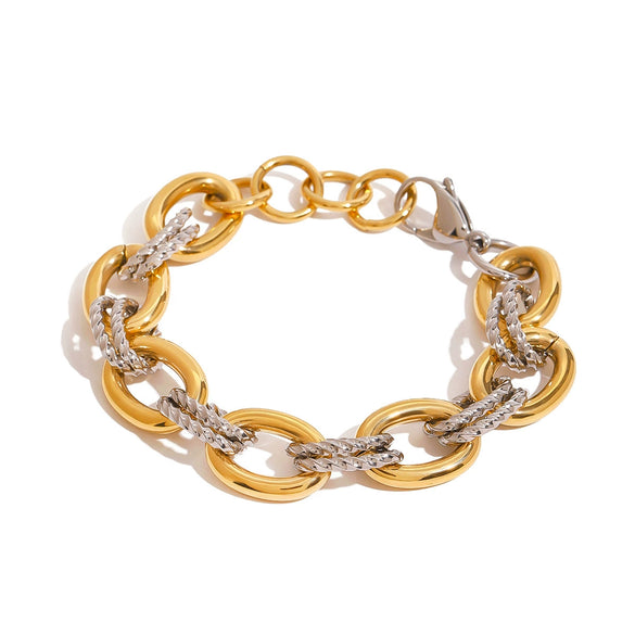 Wholesale Stainless Steel Geometric Style Bracelet With Electroplating For Women