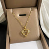 Wholesale Stainless Steel Geometric Style Diamond Pendant Necklace For Female
