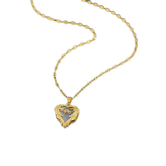 Wholesale Stainless Steel Geometric Style Diamond Pendant Necklace For Female