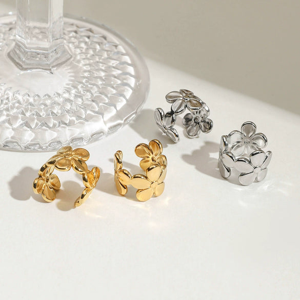 Wholesale Stainless Steel Geometric Style Ear Clip Jewelry With Electroplating