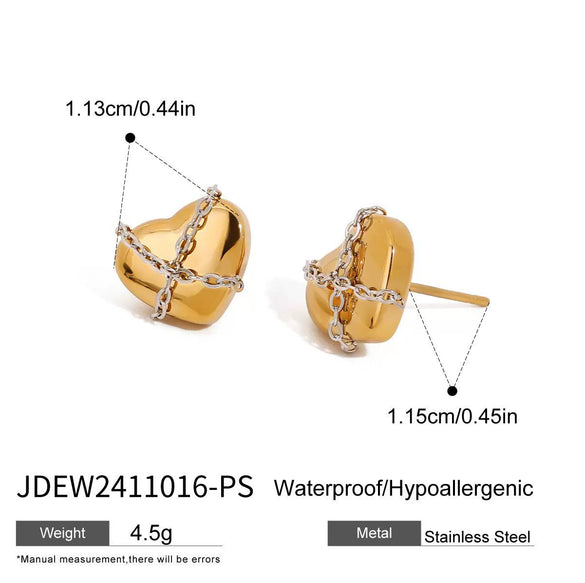 Wholesale Stainless Steel Geometric Style Electroplated Chain Earrings For Women