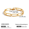 Wholesale Stainless Steel Geometric Style Electroplated Hollow Paperclip Bracelet Jewelry