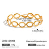 Wholesale Stainless Steel Geometric Style Electroplated Hollow Paperclip Bracelet Jewelry