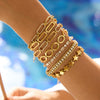 Wholesale Stainless Steel Geometric Style Electroplated Hollow Paperclip Bracelet Jewelry