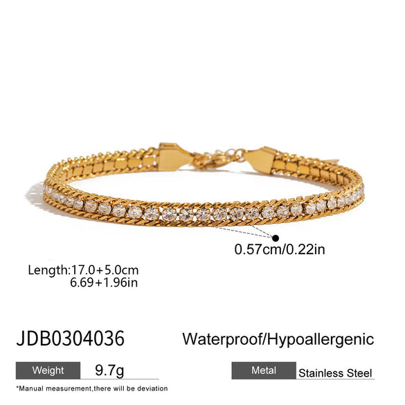Wholesale Stainless Steel Geometric Style Electroplated Hollow Paperclip Bracelet Jewelry