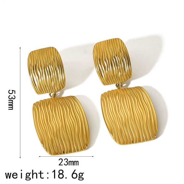 Wholesale Stainless Steel Geometric Style Electroplated Ladies Earrings