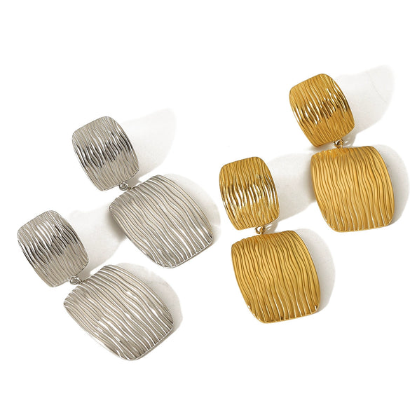 Wholesale Stainless Steel Geometric Style Electroplated Ladies Earrings