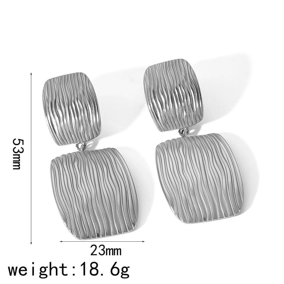 Wholesale Stainless Steel Geometric Style Electroplated Ladies Earrings