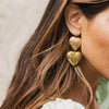 Wholesale Stainless Steel Geometric Style Electroplated Love Flower Texture Wave Ear Hook Earrings For Women