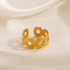 Wholesale Stainless Steel Geometric Style Electroplated Opening Adjustable Ring For Women