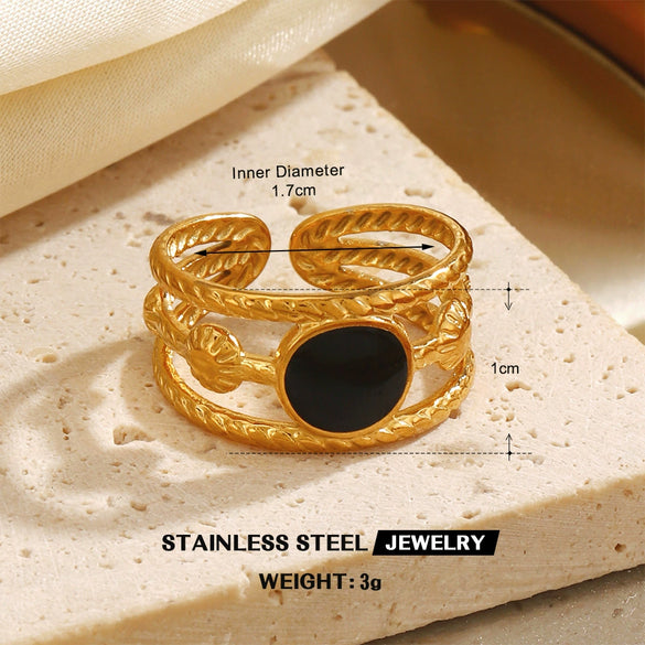 Wholesale Stainless Steel Geometric Style Electroplated Ring For Lady And Unisex