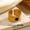 Wholesale Stainless Steel Geometric Style Electroplated Ring For Lady And Unisex