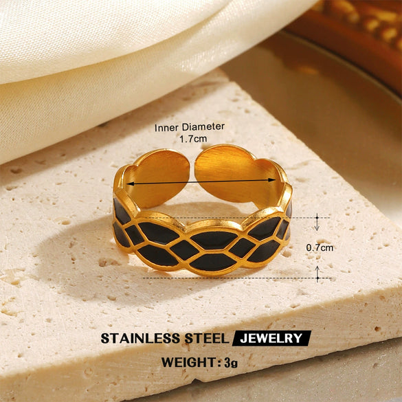 Wholesale Stainless Steel Geometric Style Electroplated Ring For Lady And Unisex