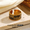 Wholesale Stainless Steel Geometric Style Electroplated Ring For Lady And Unisex