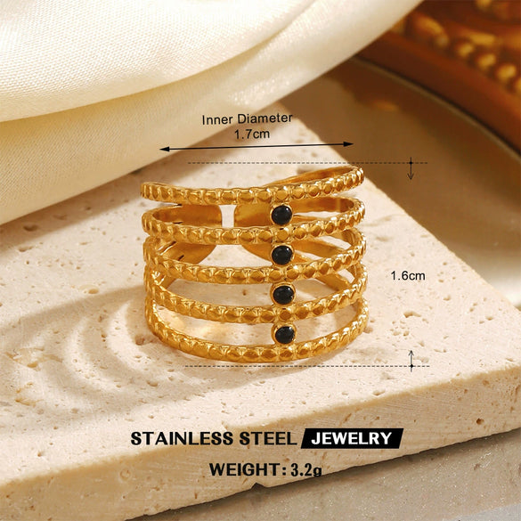 Wholesale Stainless Steel Geometric Style Electroplated Ring For Lady And Unisex
