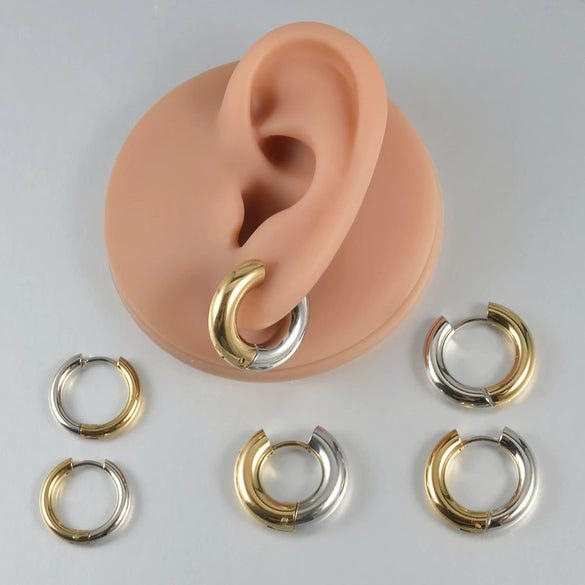 Wholesale Stainless Steel Geometric Style Electroplated Unisex Earrings